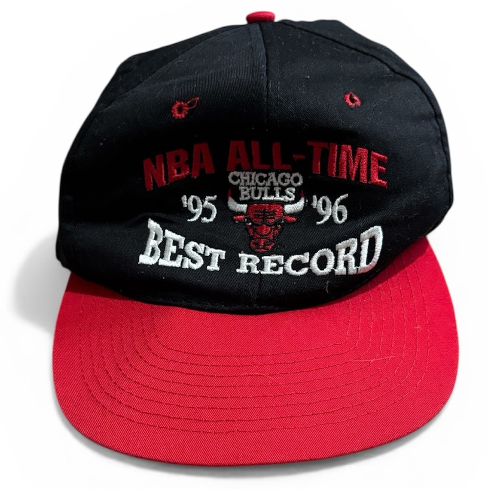 Chicago Bulls '95-'96 NBA All-Time Best Record Hat - Black & Red